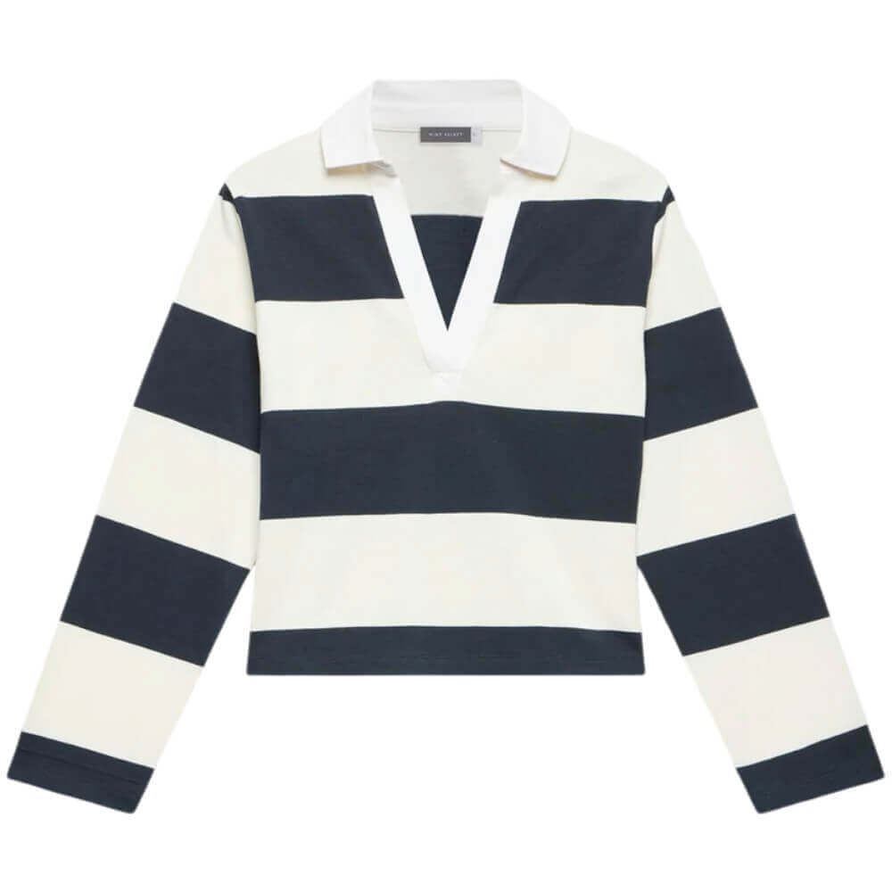 Mint Velvet Navy Striped Rugby Shirt